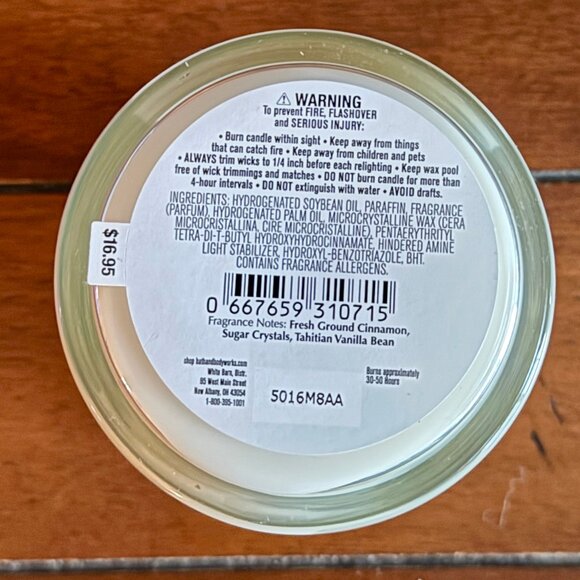 NEW CINNAMON SPICED VANILLA Single Wick Candle 8oz Bath & Body Works - Picture 3 of 3